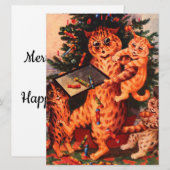 Weihnachtszeit Catland Louis Wain Flat Card (Vorne/Hinten)