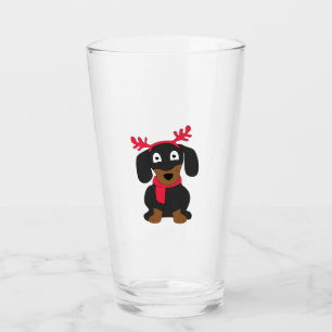 Weihnachtszeit-Dackel Glas