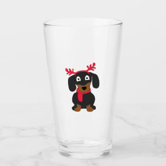 Weihnachtszeit-Dackel Glas