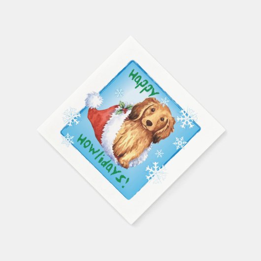 Weihnachtszeit-Dackel Napkins Serviette (Ecke)