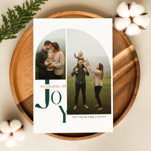 Weihnachtszeit der Freude Familienfoto-Kollage Feiertagspostkarte