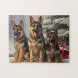 Weihnachtszeit des deutschen Hirten Puzzle