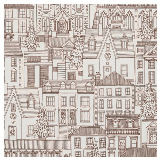 Weihnachtszeit dunkelbraune Perle Stoff (Muster)