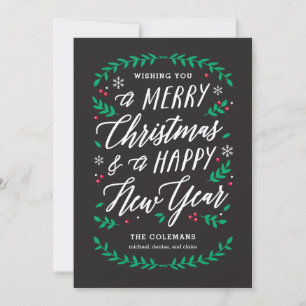 Weihnachtszeit EDITABLE FARBURLAUBSKARTE Feiertagskarte
