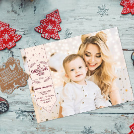 Weihnachtszeit Elfenbein glücklicher Urlaub Foto Feiertagspostkarte