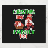 Weihnachtszeit Familienzeit, Weihnachtsfamiliendes Schaumweinetikett (Einzelnes Label)