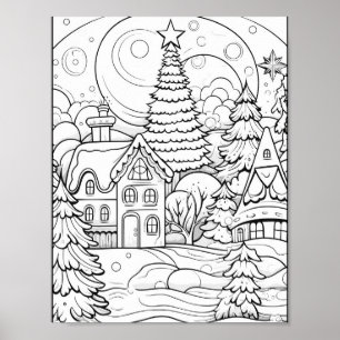 Weihnachtszeit-Farbplakat Poster