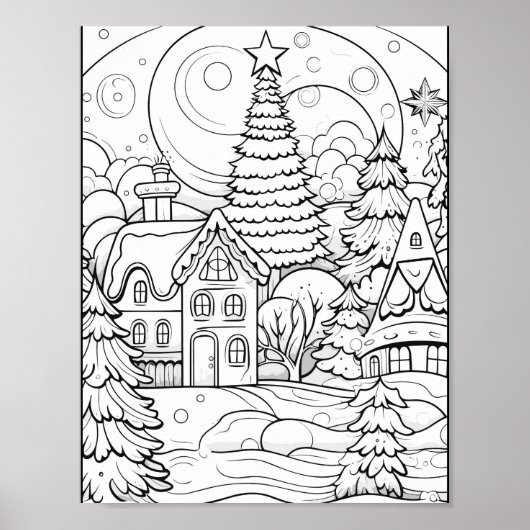 Weihnachtszeit-Farbplakat Poster (Vorne)