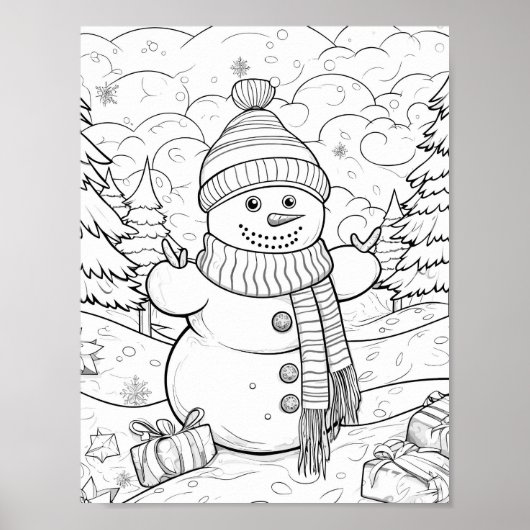 Weihnachtszeit-Farbplakat Poster (Vorne)