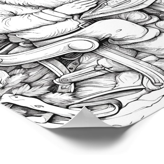 Weihnachtszeit-Farbplakat Poster (Ecke)