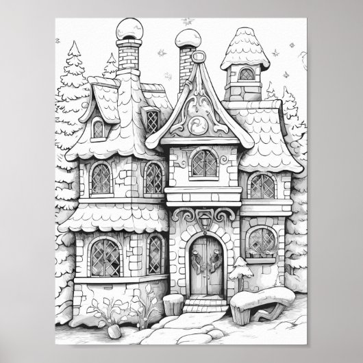 Weihnachtszeit-Farbplakat Poster (Vorne)