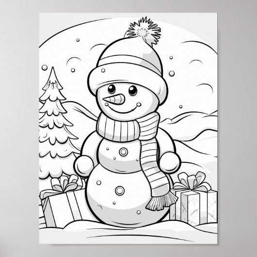 Weihnachtszeit-Farbplakat Poster (Vorne)