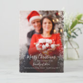 Weihnachtszeit Foto Familienschwangerschaft Ankündigung (Stehend Vorderseite)