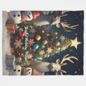 "Weihnachtszeit Freude" Fleecedecke (Vorderseite (Horizontal))