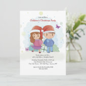Weihnachtszeit für Kinder - Party Einladung (Stehend Vorderseite)