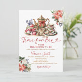 Weihnachtszeit für Tea Baby Dusche mit Mami Einladung (Stehend Vorderseite)