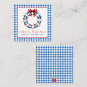 Weihnachtszeit Gingham Life Preserve Wreath Mitteilungskarte (Vorne/Hinten)