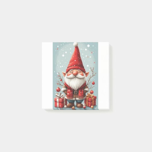 Weihnachtszeit-Gnom Post-it Klebezettel (Vorderseite)