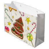 Weihnachtszeit Große Geschenktüte (Rückseite Schrägansicht)