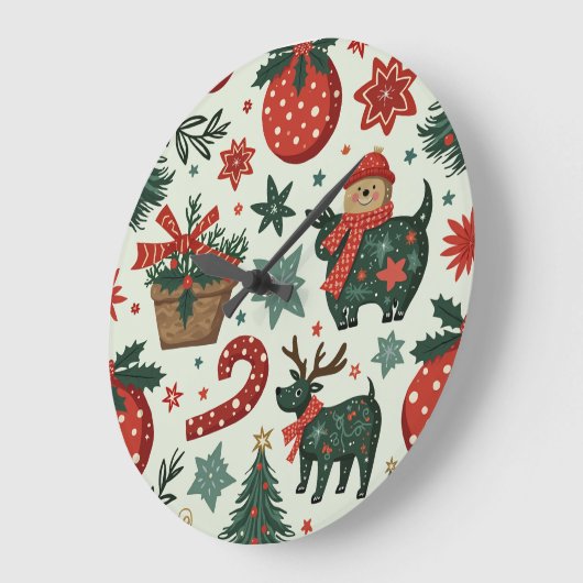 Weihnachtszeit Große Wanduhr (Winkel)