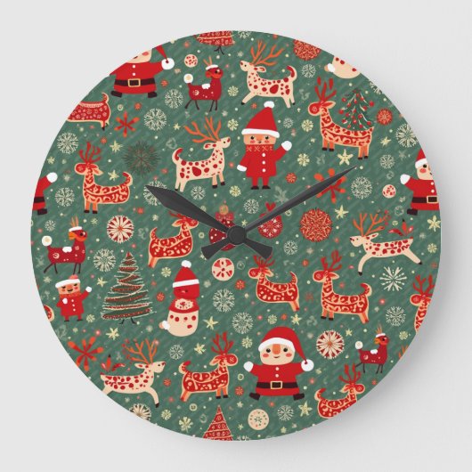 Weihnachtszeit Große Wanduhr (Vorderseite)