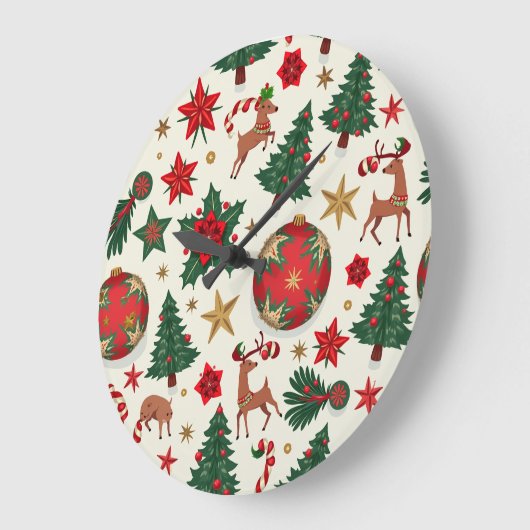 Weihnachtszeit Große Wanduhr (Winkel)