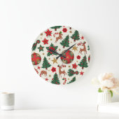 Weihnachtszeit Große Wanduhr (Zuhause)