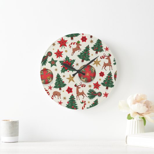 Weihnachtszeit Große Wanduhr (Zuhause)