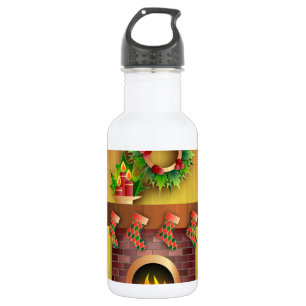 Weihnachtszeit Grüße Socken Kamin Trinkflasche