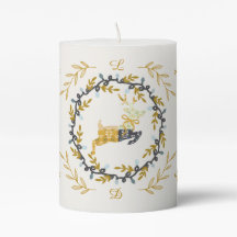 Weihnachtszeit Hirsch mit Kranz Gelbe Creme