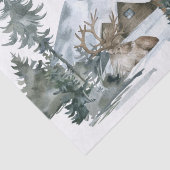 Weihnachtszeit Hirsch, Schnee und Kabine Decoupage Seidenpapier (Ausschnitt)