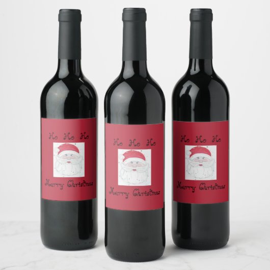 Weihnachtszeit "Ho Ho Ho" Weihnachten Weinetikett (Flaschen)