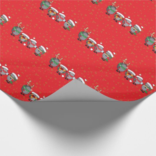 Weihnachtszeit-Igel Geschenkpapier (Ecke)