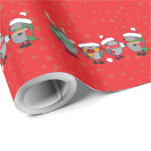 Weihnachtszeit-Igel Geschenkpapier (Rolleneckpunkt)