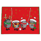 Weihnachtszeit-Igel Große Geschenktüte (Vorderseite)