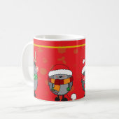 Weihnachtszeit-Igel Kaffeetasse (Vorderseite Links)