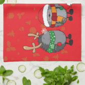 Weihnachtszeit-Igel Küchentuch (Gefaltet)