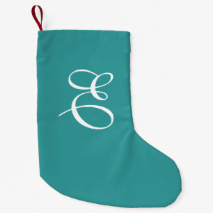 Weihnachtszeit in aquamarinen und weißen Monogram Kleiner Weihnachtsstrumpf