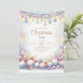 Weihnachtszeit in Aquarellen - Party Einladung (Stehend Vorderseite)