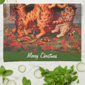 Weihnachtszeit in Catland Louis Wain Geschirrtuch (Gefaltet)