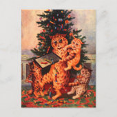 Weihnachtszeit in Catland Louis Wain Post Card Postkarte (Vorderseite)