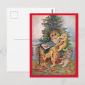 Weihnachtszeit in Catland, Louis Wain Postcard Postkarte (Vorne/Hinten)