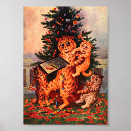 Weihnachtszeit in Catland Louis Wain Poster
