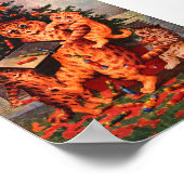 Weihnachtszeit in Catland Louis Wain Poster (Ecke)