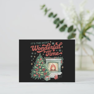 Weihnachtszeit ist die wunderbarste Zeit Vintage  Feiertagspostkarte