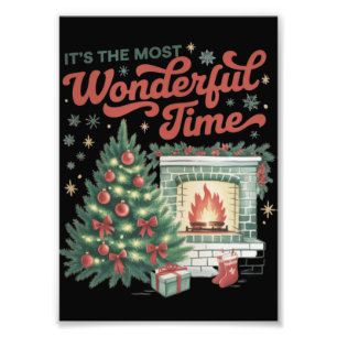 Weihnachtszeit ist die wunderbarste Zeit Vintage Fotodruck