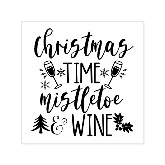 Weihnachtszeit Mistletoe & Wine Self-Inking Briefm Permastempel (Design)