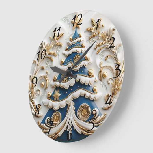 Weihnachtszeit mit Baum funkeln. Große Wanduhr (Winkel)