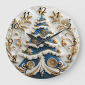 Weihnachtszeit mit Baum funkeln. Große Wanduhr (Vorderseite)