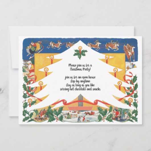 Weihnachtszeit mit dem Weihnachtsmann Einladung (Vorderseite)